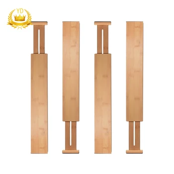 

4Pcs Expandable Bamboo Kitchen Drawer Dividers Drawer Organizers Separators Partitions Dresser Bathroom Bedroom Desk Closet YDHS