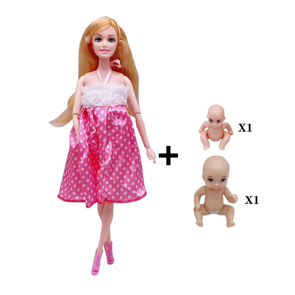 Boneca barbie grávida gravida kit barbie original bebê da barbie Conjunto  De De Família Para Barbie Crianças - Desconto no Preço