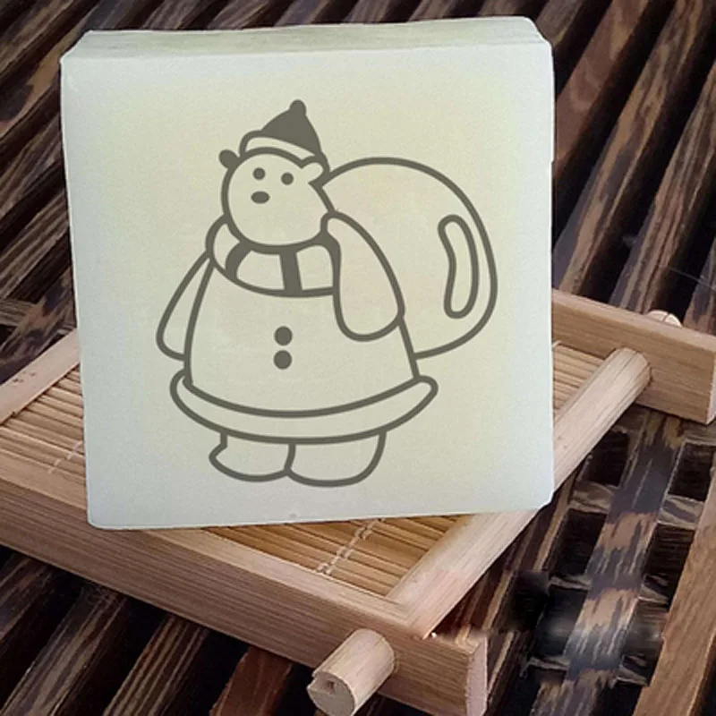 Happy Christmas Series Acrylic Soap Stamp, Handmade Soap Seal, Letters and Patterns, Transparent Chapters, Gift