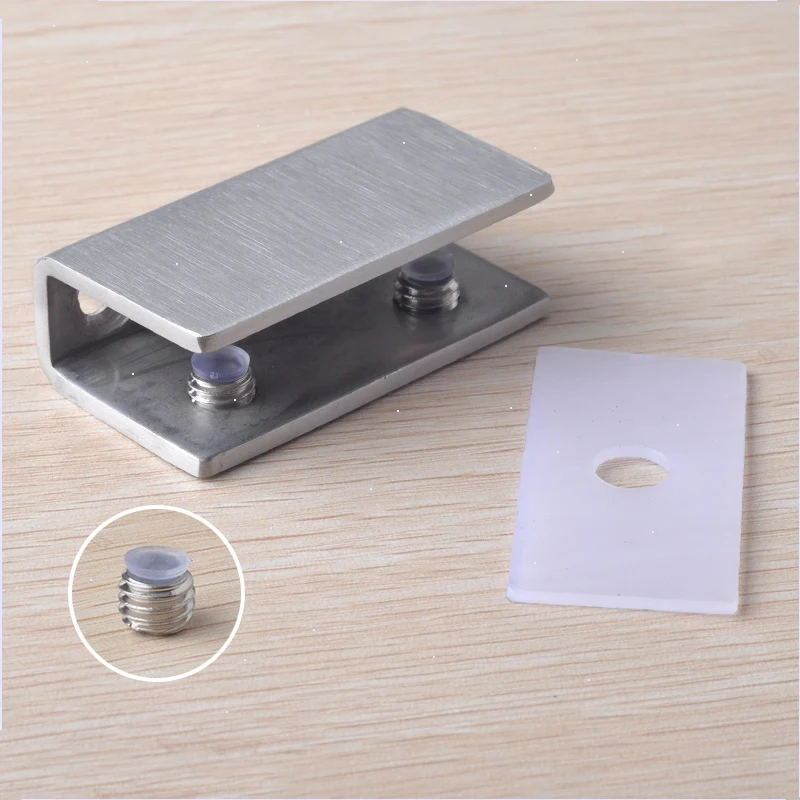 1PCS 304 Stainless Steel Clamps Clips Support Brackets 8-12 Mm Glass Clamp Hardware Glass Holder Cabinet Clips stainless steel clips glass shelf clamp holder glass fasteners