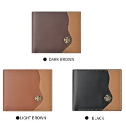 New Wallet Leather Wallet Men's Short Wallet Hot Sale Retro Multi-card Short Wallet Multifunctional PU Waterproof Wallet