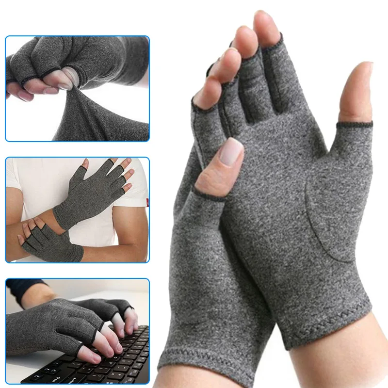 1 пара мужчин и женщин артрит снимает перчатки эластичные дышащие компрессионные перчатки рукавицы FDX99