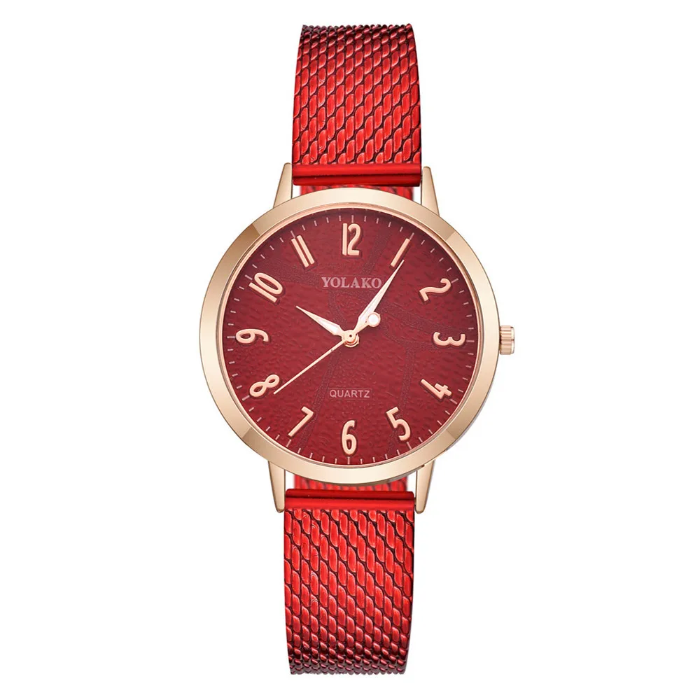 

Concise Fashion Design Corrosion Surface with Numbers Measuring Quartz Watch Elegant Exquisite WOMEN'S PVC Watch Strap Watch
