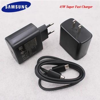 

Samsung Original 45W Super Adaptive Fast Charge Charger Dual Type C 5A Cable For GALAXY Note 10 Plus A91 Note10+ 5G S20 + Ultra