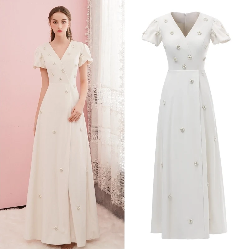 

Свадебное платье из бархата и жемчуга, свадебное платье невесты хорошего качества, фабричное реальное фото