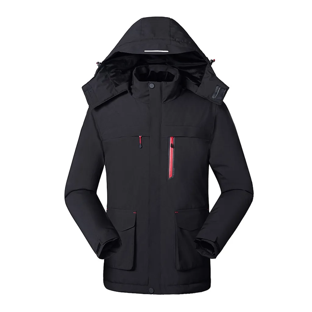 Осень для мужчин s Softshell походные куртки мужской Открытый мужская мода сплошной цвет Smart USB Отопление Теплый пуховик на молнии пальто#3