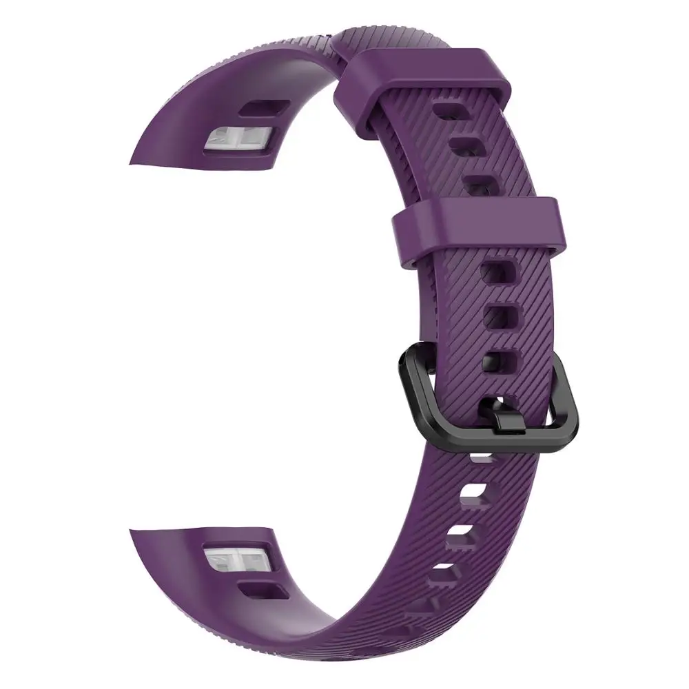 Умный цветной ТПУ силиконовый ремешок наручный умный браслет часы браслет долговечные аксессуары для huawei Honor 4 5 CRS-B19 CRS-19S - Цвет: Purple