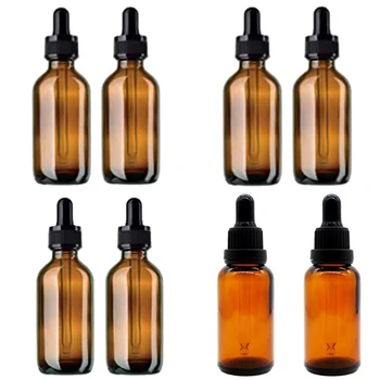 

2pcs 10/15/20/30ml Portable Amber Glass Roller Rollerball Essential Oil Bottles Mist Travel Refillable Bottle Transparent Brown