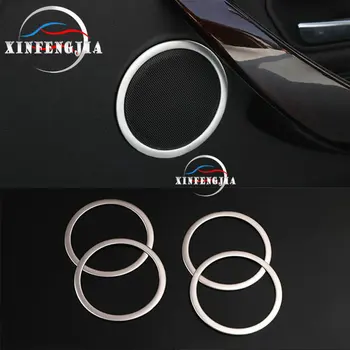 

For BMW 3 4 Series 3GT F34 F30 13-18 4x Steel Door Speaker Cover Ring Decorator Trim