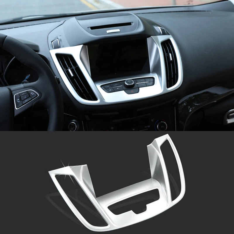 

1pcs for Ford Kuga Escape 2017-2018 ABS Chrome Matt Inner Dashboard Navigation Frame Cover Trim Car Styling Accessories