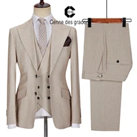 Cenne Des Graoom New Men Suits Set Tailor-Made Clothes Costume Homme Tuxedos Wedding Dress Casual Blazer Jacket Vest Pants TA-V 1