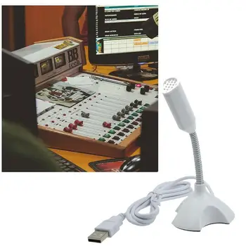 

USB Microphone Adjustable Tabletop Microphone Computer For Laptop Plug PC Play Omnidirectional Recording Microphone Studio D0O4