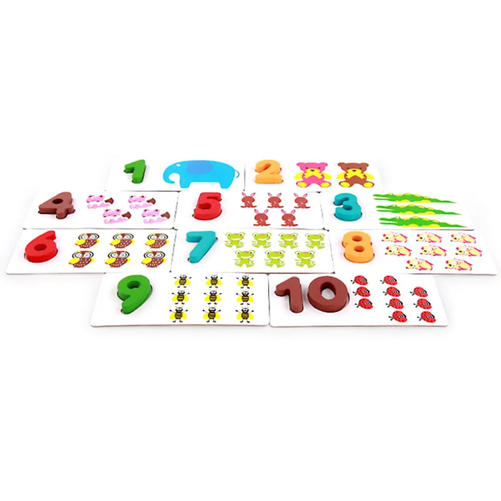 Карта считывания цифровых карты детские игрушки Материалы montessori Обучающие деревянные игрушки для детей математические игрушки для детей номер в комплекте