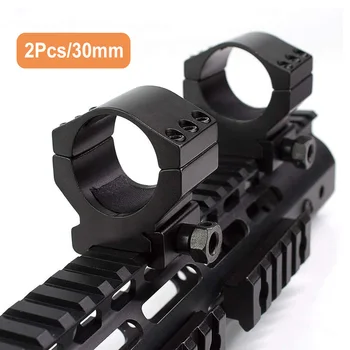 

2Pcs 30mm Ring Tactical Laser Sight Scope Mount Flashlight Rings 1"/25.4mm Profile Riflescope Mounts for 21mm Picatinny Weaver