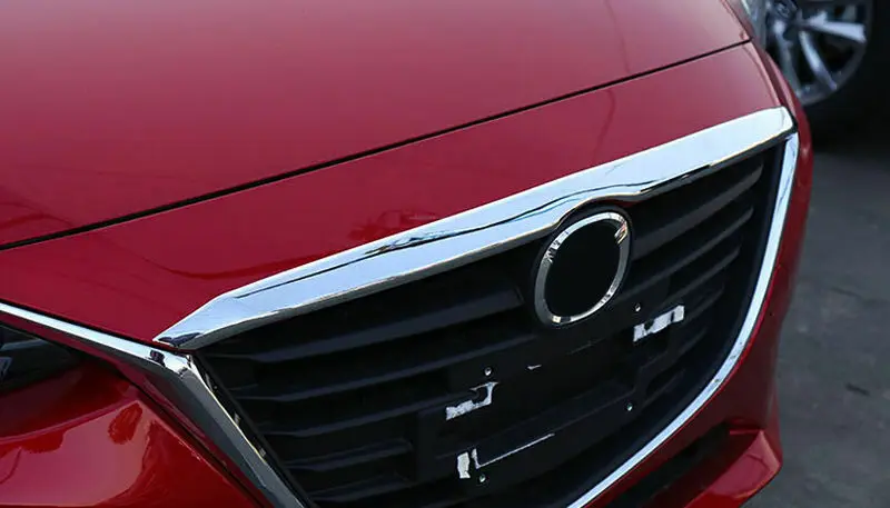 Для Mazda 3 M3 AXELA- Хромированная передняя крышка капота крышка гриля Отделка 1 шт