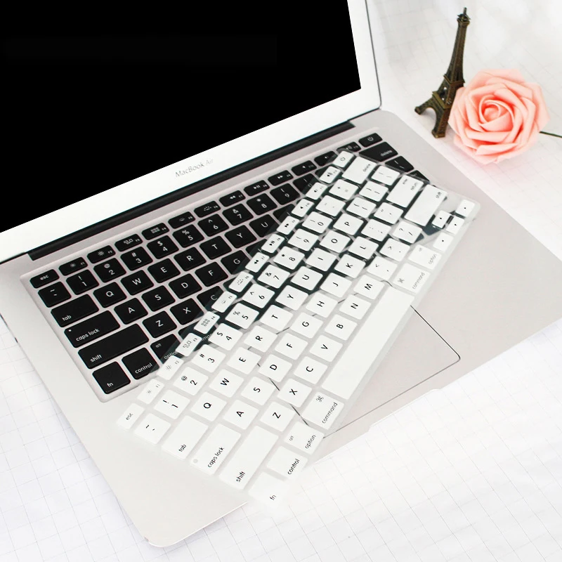 us white Силиконовый защитный чехол для клавиатуры США для MacBook Air Pro retina 13 15 17 дюймов, Пыленепроницаемая Клавиатура для ноутбука - Цвет: us white