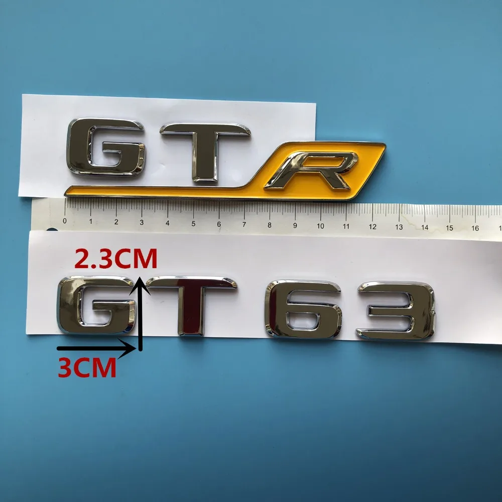 Длинные R S C Эмблема для GT43 GT50 GT53 GT63 GT GTR GTS GT43S GT50S GT53S GT63S Эмблема для стайлинга автомобилей Наклейка на багажник