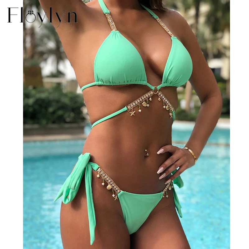 

2020 Sexy Diamond Bikini Swimwear Women Two Piece Swimsuit Cross Bikini Set Bandage Bathing Suit Summer Beach Wear Swimming Suit
