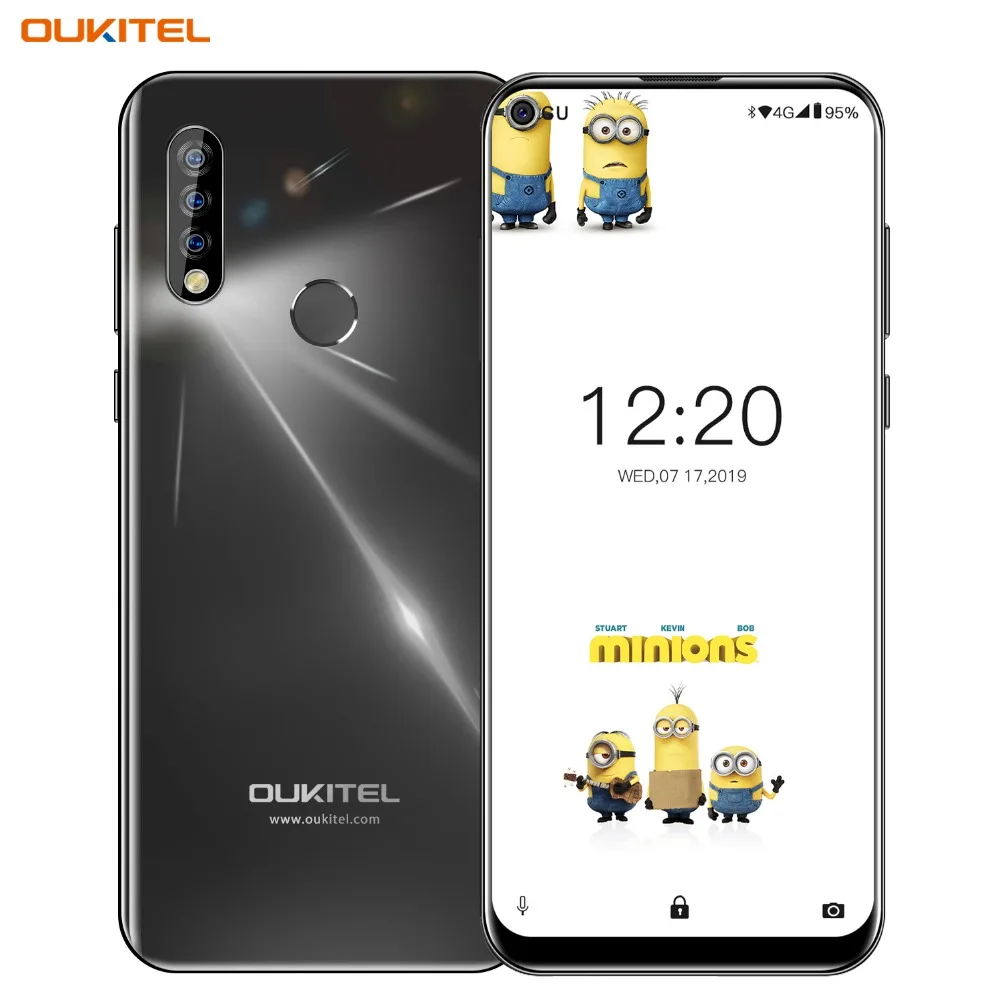 Oukitel C17 6,35 "Android 9,0 тройные камеры 3 ГБ ОЗУ 16 Гб ПЗУ 3900 мАч батарея мобильный телефон 13MP отпечаток пальца 4G LTE смартфон