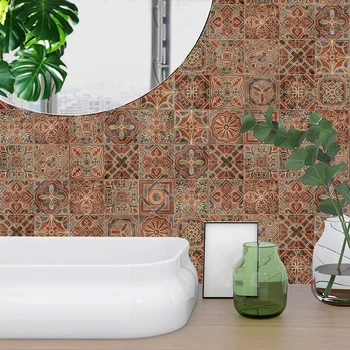 

10/15/20/30cm Wood Grain Pattern Strip Tiles Wall Stickers Bathroom Kitchen Tables Home Decor Wallpaper Peel & Stick Art Mural