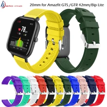 20 мм спортивный силиконовый ремешок для Xiaomi Huami Amazfit GTS/GTR 42 мм/Bip Lite Смарт часы браслет