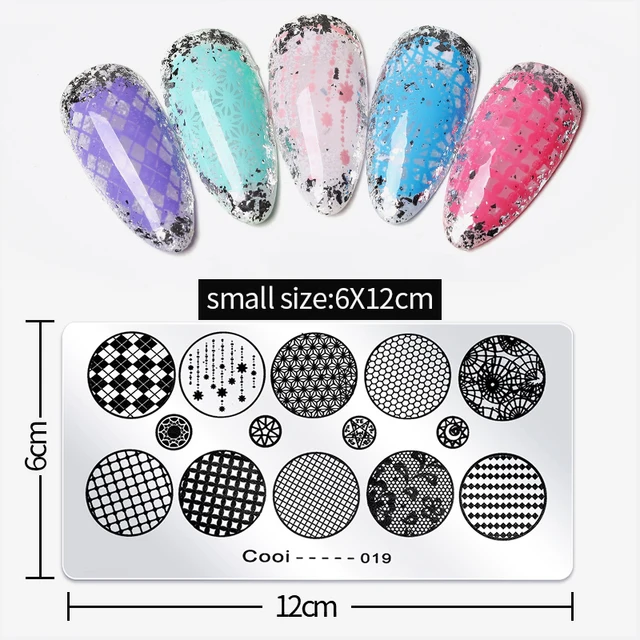 Big Size 9.5*14.5cm Nail Stamping Plates Flower/geometric shaped nail art template for DIY nail art decoration plate tools cooi-019