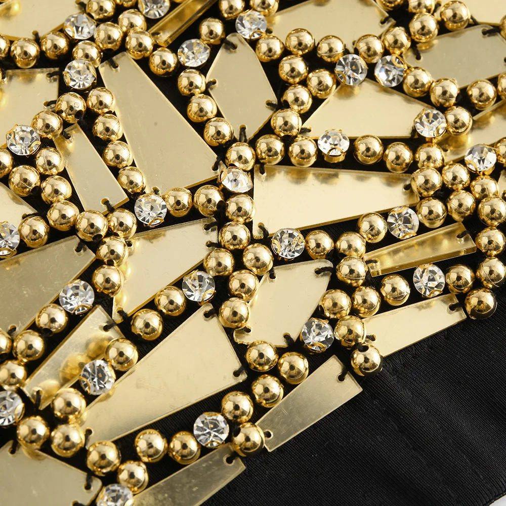 Günstige Frauen Gold oder Silber Pailletten Cropped Tops Strass Perle Tank Top Glitter Sexy Bustier Tops Rave Festival Party Weste