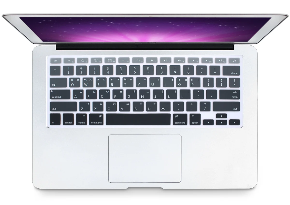 Korean Language Silicone Keyboard Cover Skin for MacBook Newest Air 13 Inch 2018 Release-Ombre Black