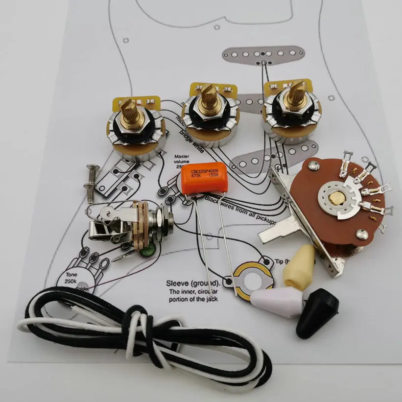 Guitar Potentiometer Cts 250k Copper Shaft Wiring Kit Forstra Cde 225p