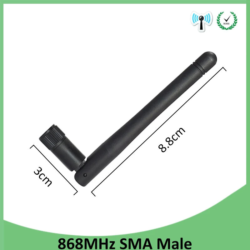 20pcs 868 MHz 915 MHz Антенна 3dbi SMA разъем GSM 915 MHz 868 MHz antena antenne Водонепроницаемый 10cm RP-SMA/u. FL косички кабеля