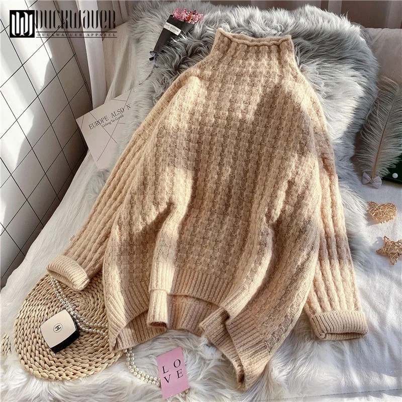 Duckwaver 2020 Spring Knitting Women Sweaters Autumn Soft Turtleneck Cashmere Warm Elasticity Pullover Knitted Jumper | Женская одежда