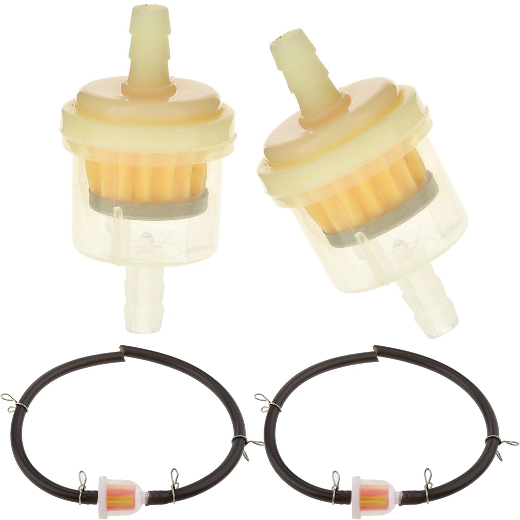 4 in 1 - Gas Hose Line 5/16 inch 8mm + Fuel Filter + Clips for 47 49cc ATV Dirt Bike Scooter Quad  Buggy Go Kart Repair Parts