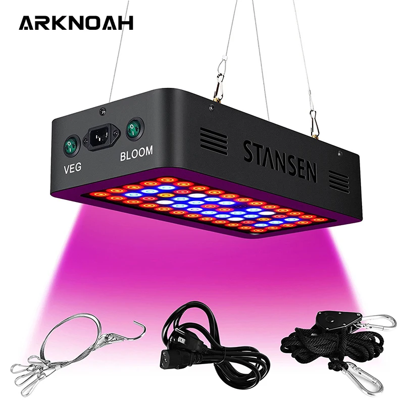 ARKNOAH 600 Вт полный спектр светильник для выращивания с X2 объективом двойной чип 10 Вт для теплицы гидропоники комнатных растений Veg and Bloom - Испускаемый цвет: AK-GL-600WLens
