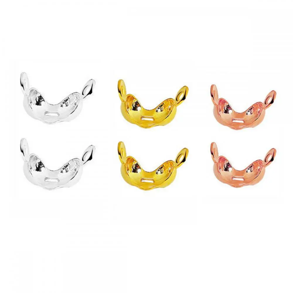 10pcs Sterling Silver Calotte Ends - Clamshell Knot Covers For Jewelry Making