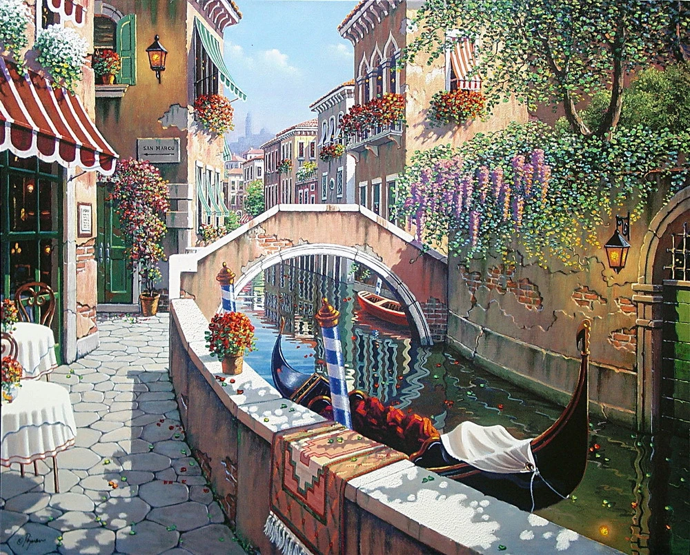 AZQSD Алмазная картина водный город Венеция Алмазная мозаика Пейзаж Вышивка крестиком Алмазная вышивка 5D DIY полный квадратный домашний декор - Цвет: BB1-3011