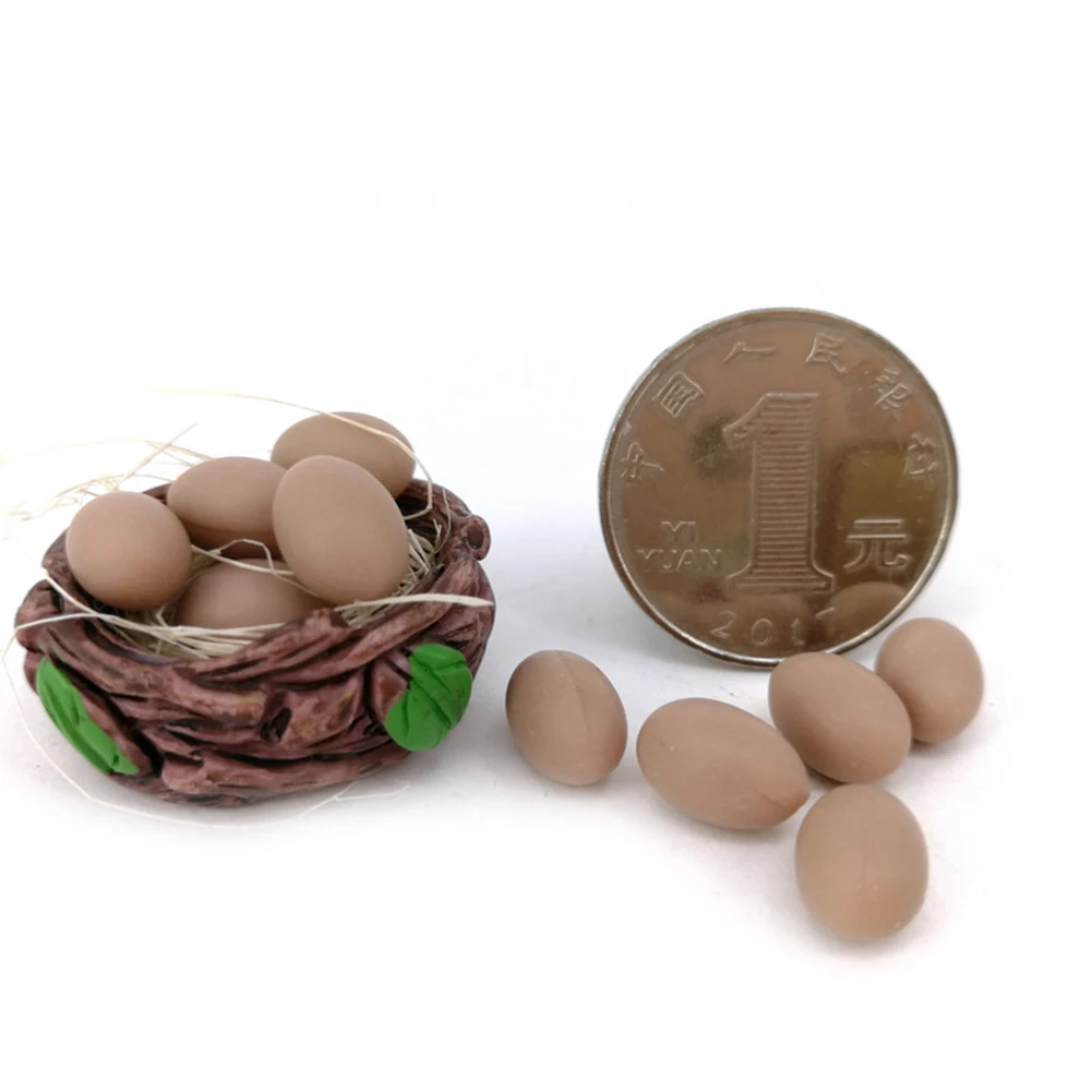 Детская миниатюрная корзина+ яичная игрушка из 1/12 смолы корзина для хранения с яйцами модель миниатюрный кукольный домик кухонные аксессуары для кукольного домика