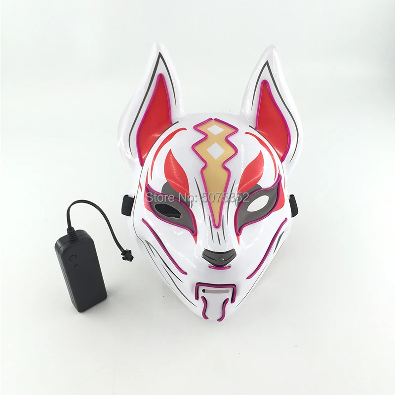 Women's Costumes Anime Expro Decor Japanese Fox Mask Neon Led Light Cosplay Mask Halloween Party Rave Led Mask Dance DJ Payday Costume Props wonder woman costume