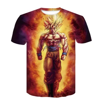 

Dragon ball short-sleeved t-shirts for men summer trend printed t-shirts wear cool t-shirts at begita 3D street