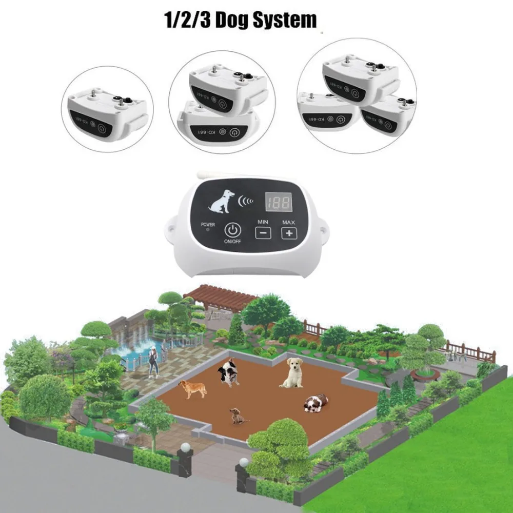

Retail Drop Shipping Wireless 1/2/3 Dog Fence Pet Containment System Waterproof Rechargeable Electric Wireless Dog Fence
