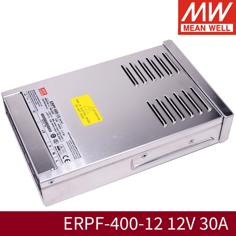 Тайвань Meanwell на открытом воздухе блок питания 12V 30A 24V 16.7A 48V 8.3A ERPF-400 400w PFC светильник коробка светодиодный цветной экран ленты