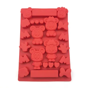 

Mickey Minnie mouse silicone chocolate mould Animated cartoon soap cake mold silicone refrigerator ice mold
