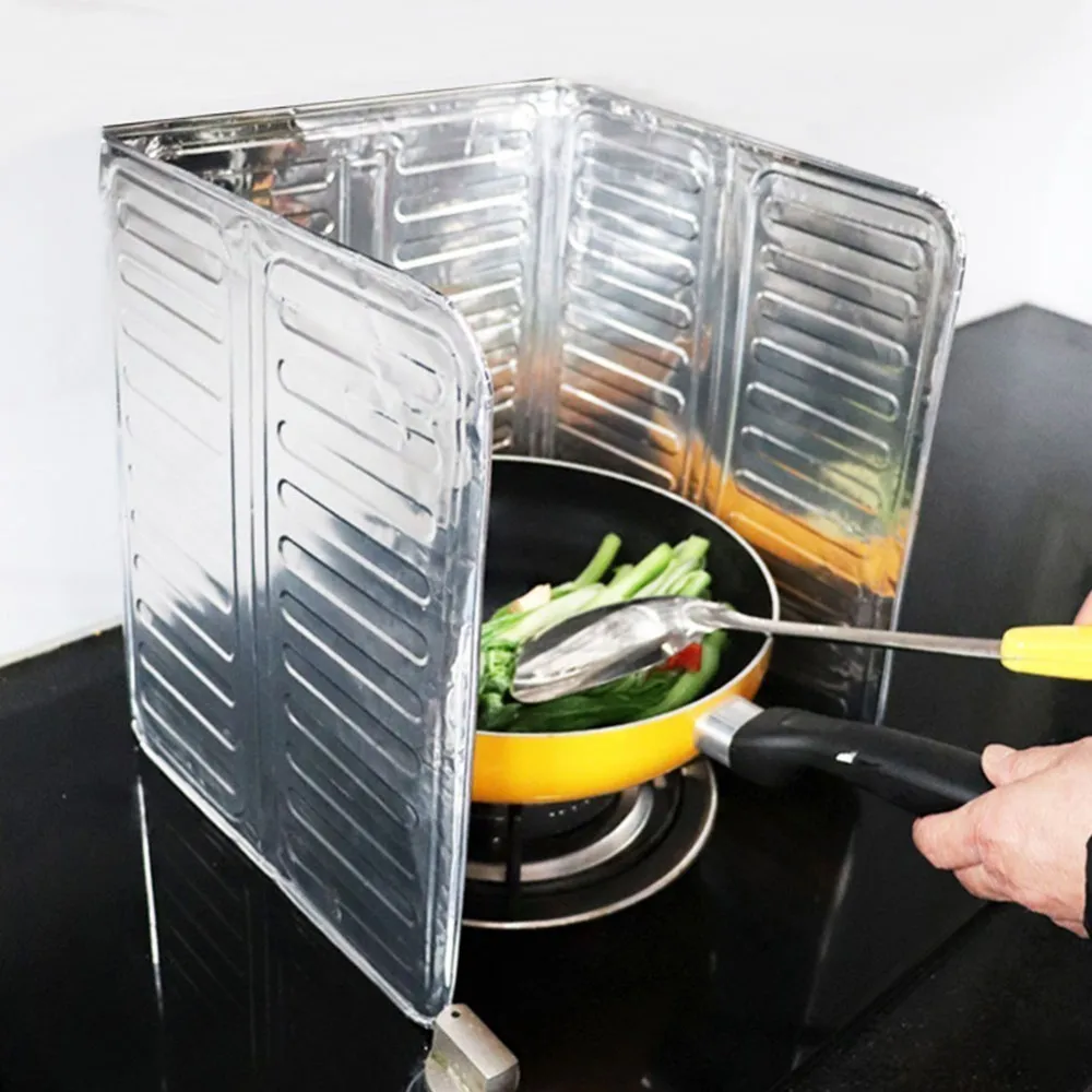

Kitchen Frying Pan Oil Splash Protection Screen Cover Gas Stove Anti Splatter Shield Guard Oil Divider Splash Proof Baffle Tools
