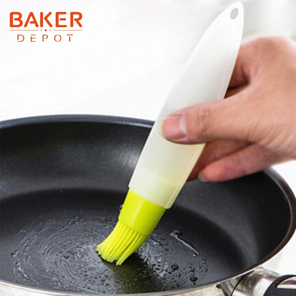 BAKER DEPOT силиконовый скребок для торта кондитерский шпатель с длинным хвостовиком Лопата для торта шоколадный крем скребок масляная щетка упаковка из 2