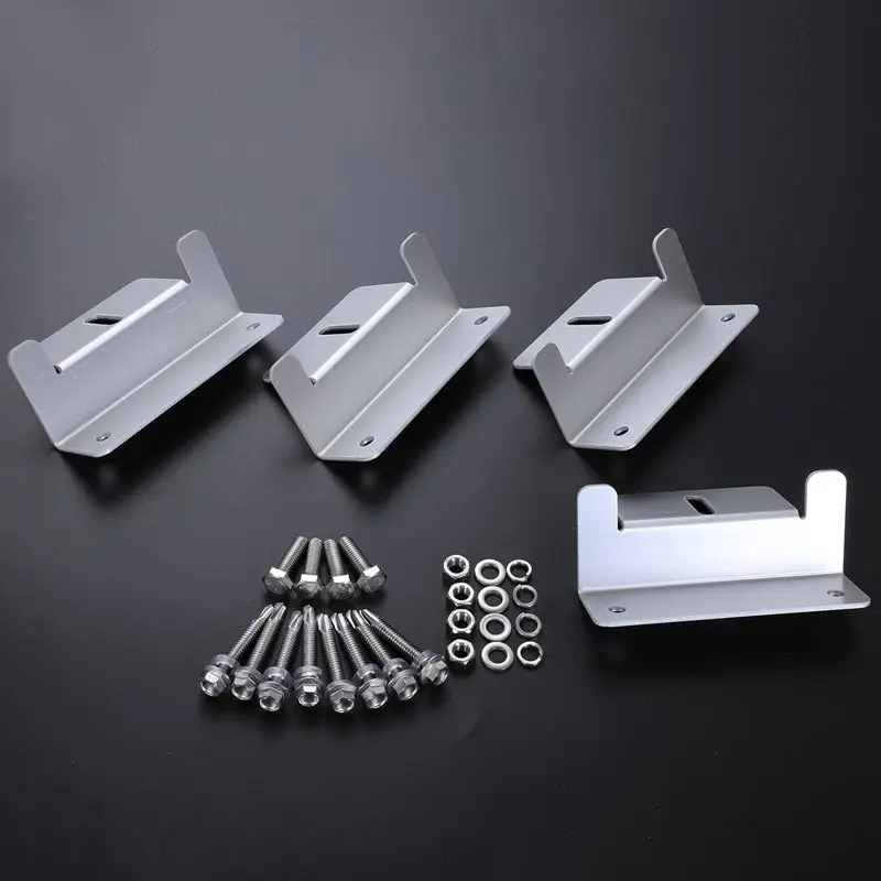 Set Of 4 Solar Panel Z Style Aluminum Brackets Nuts Bolts And Washers For Mounting Solar Panels On Motorhomes Caravans Boats Roo