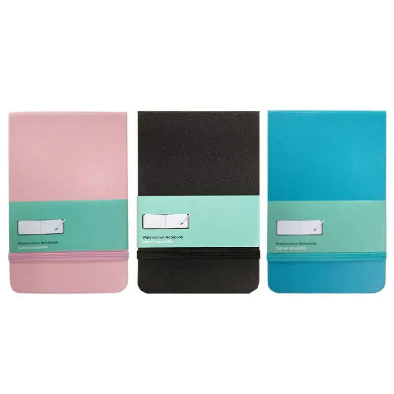 

PU Leather Cover Watercolor Book A6 Paper Hand Book Hand-painted Sketch Travel Portable Painting Art Supplies