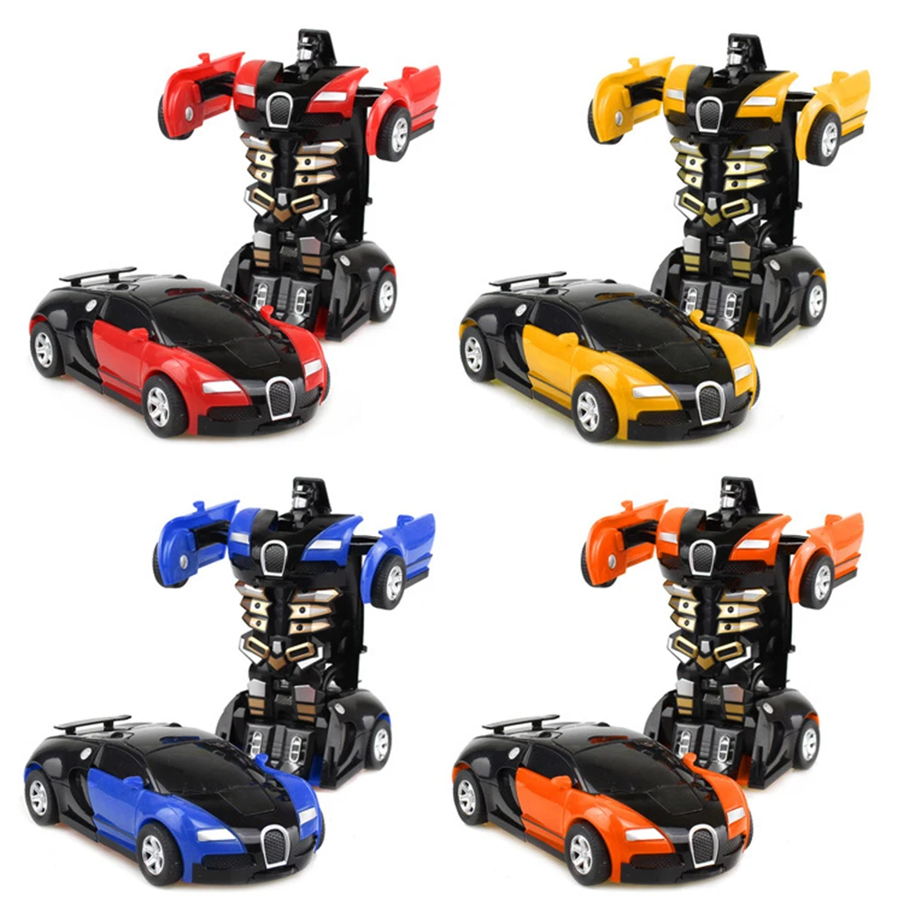 

Diecasts Toy Vehicles Transformed car Child collision inertia deformation cars single button automatic transformer plastic model