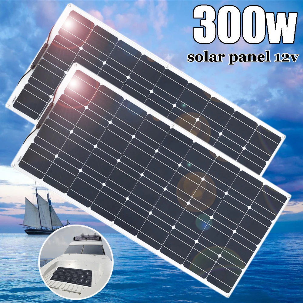 Panel solar flexible 12v 300w kit SISTEMA placa solar cargador solar