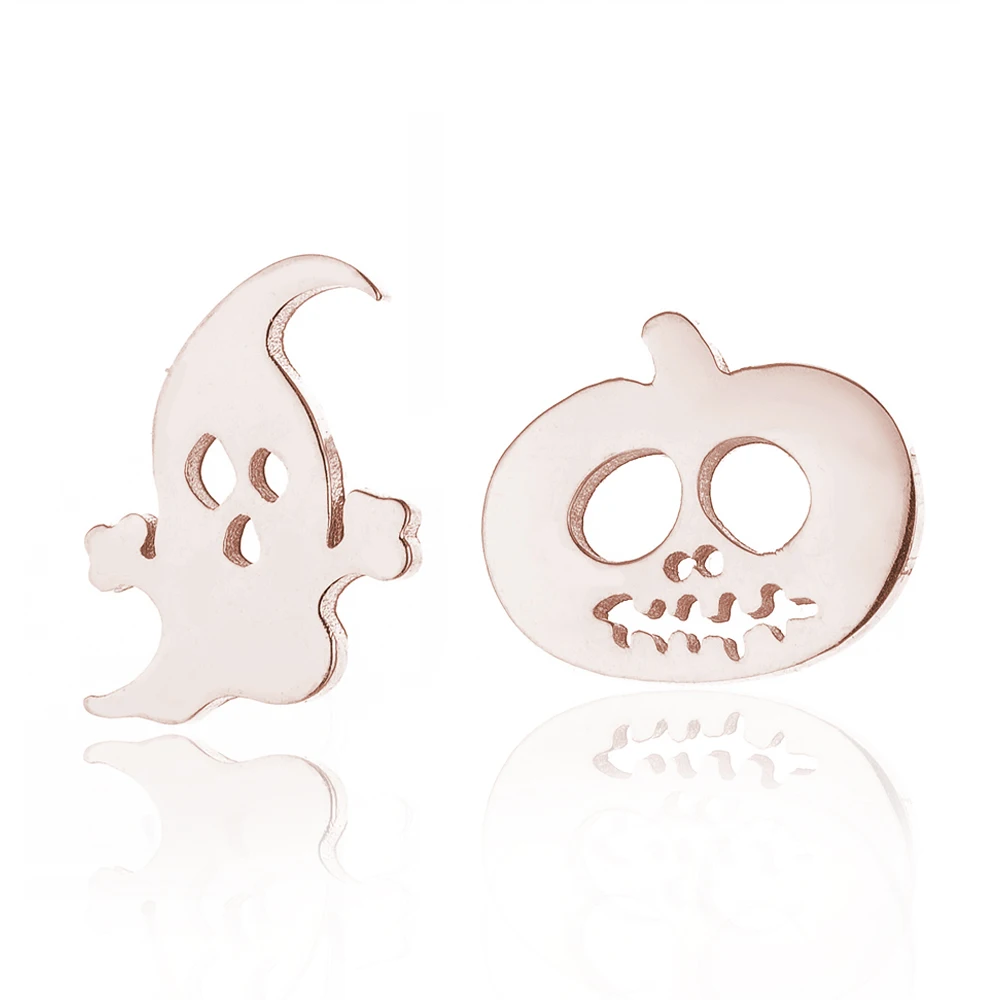 Oly2u панк Hallloween Тыква и призрак аксессуары для детей женские милые асимметричные серьги в виде Луны и звезды Рождественский подарок - Окраска металла: GED156R