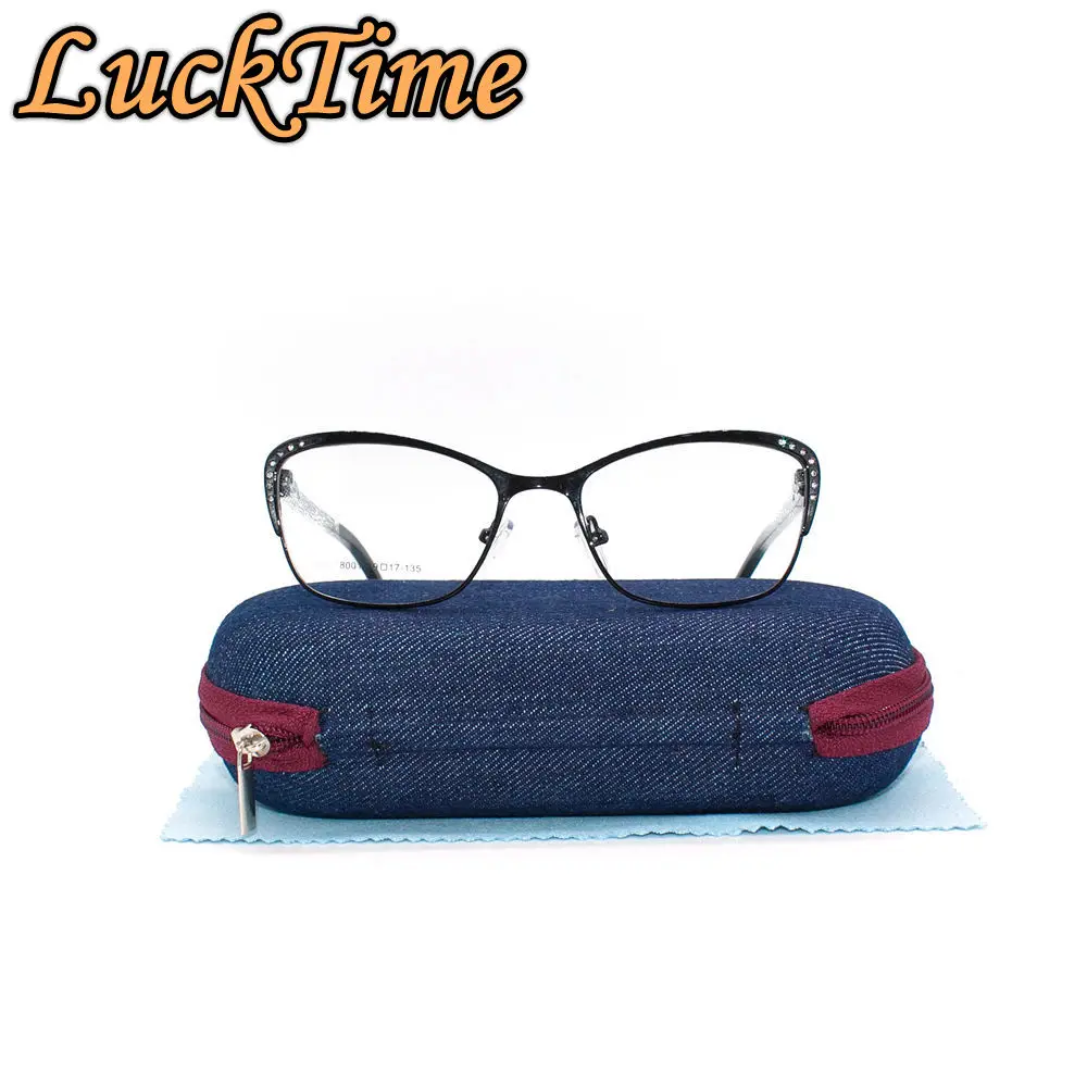 

LuckTime New Metal Eye Frame Women's Glasses Frame Fashion Women's Myopia Glasses Lucky Time Prescription Glasses #8001
