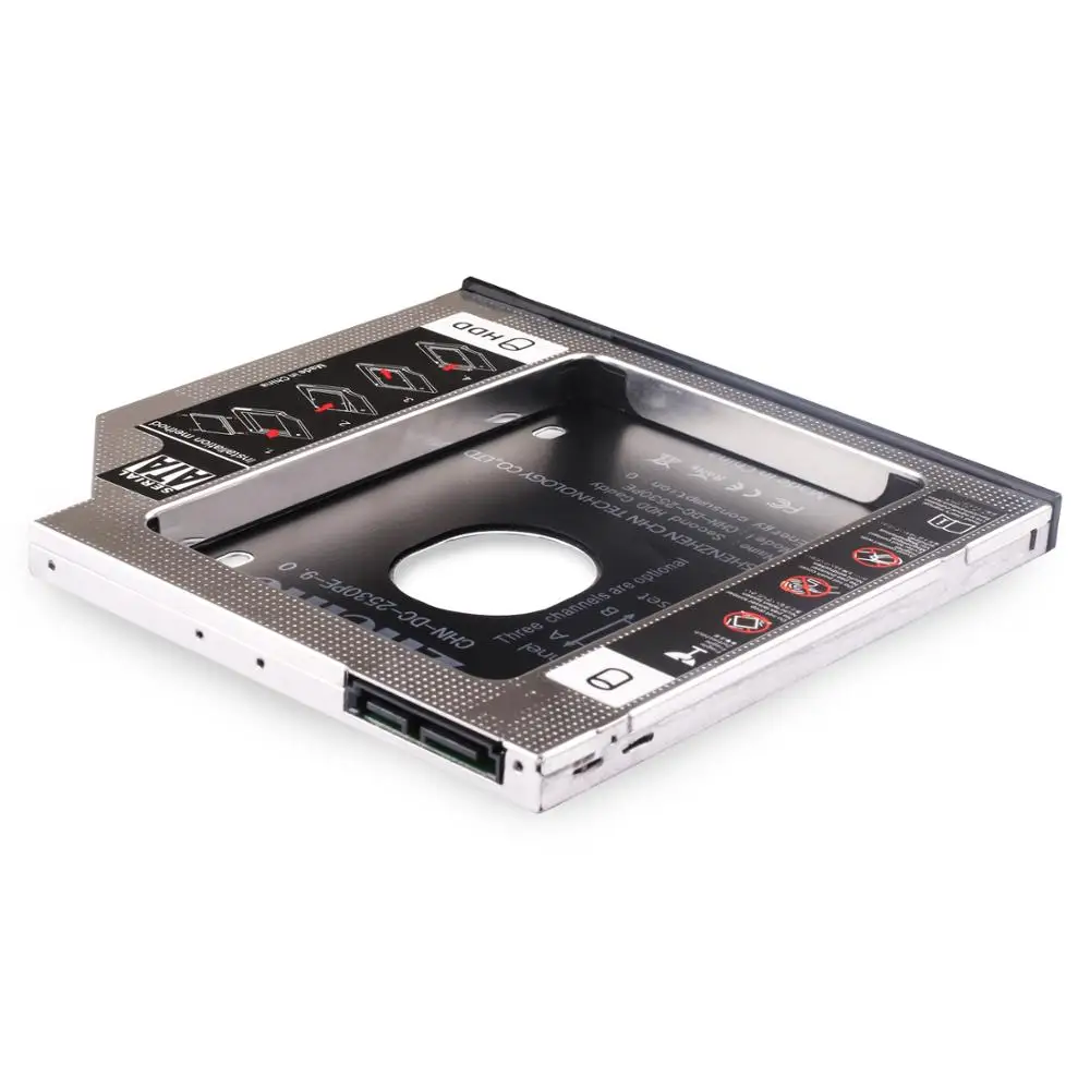 Zheino SATA3 SSD с 9 0 мм 5 12 7 Caddy 60 ГБ 120 240 360 480 128 256 512 1ТБ 2nd HDD Aluminum|Внутренние твердотельные